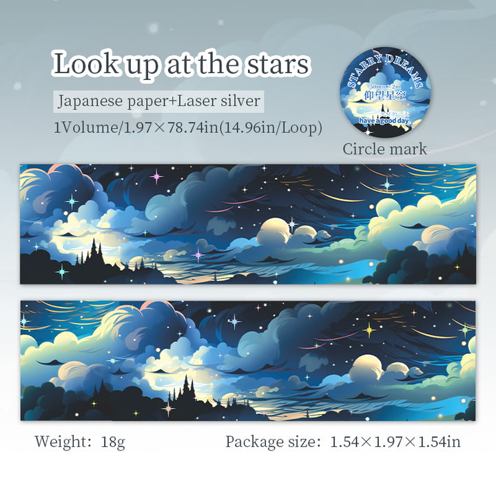 Starry Dreams Look Up at the Stars Washi Tape Shining Sky