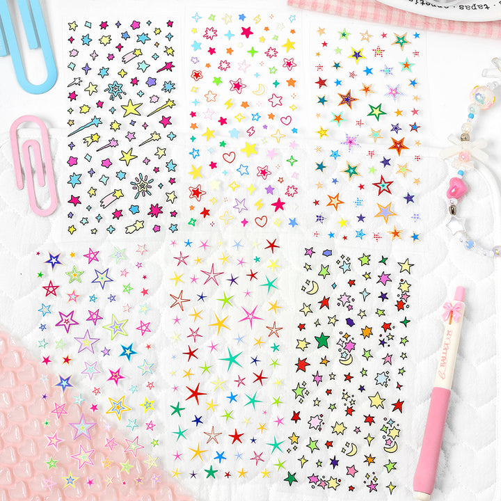 Starry Embossed Resin Stickers Sweet and Cute Theme
