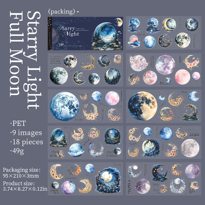 Starry Night Aesthetic Stickers DIY Scrapbook Collection