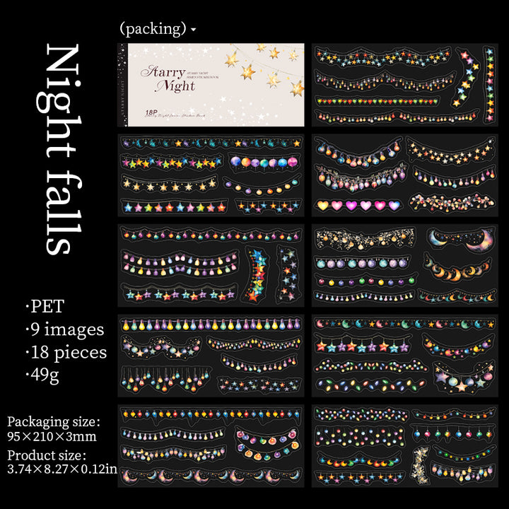 Starry Night Night Falls Sticker Book Starry Night Aesthetic