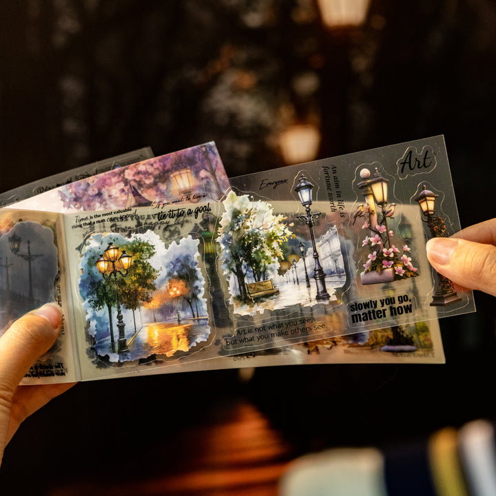 Starry Night Sticker Book Adhesive Stickers for Journaling