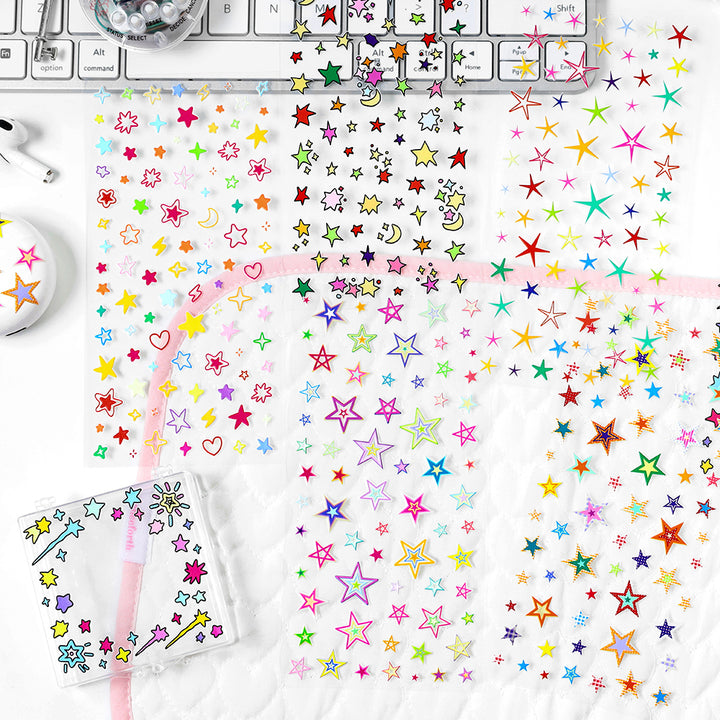 Starry Resin Stickers for Scrapbooking Journal Decoration