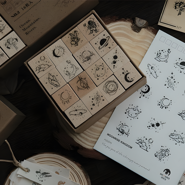 Starry Sky Wooden Stamps for DIY Stationery Projects