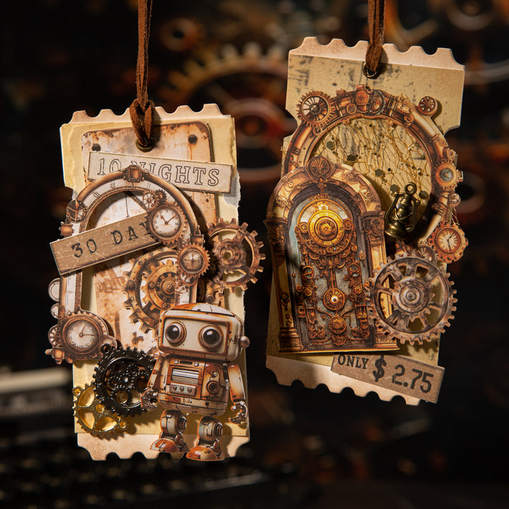 Steam Fantasy Record Stickers For Steampunk Theme Journals