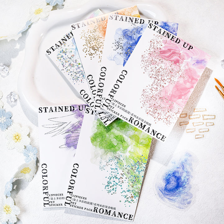 Stickers Infused with a Colorful Romance Transparent Foil Stickers Scrapbook