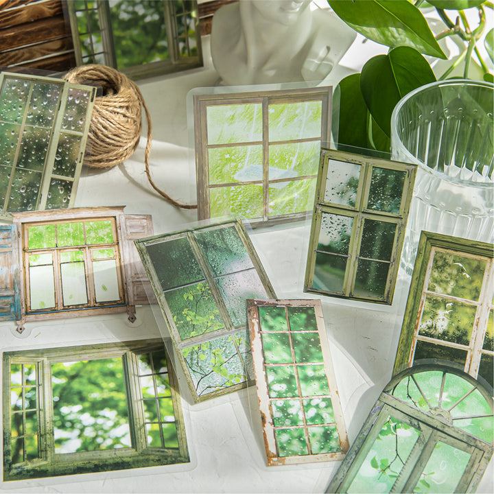Stickers PET Window Weather Series Storytelling Theme Stickers