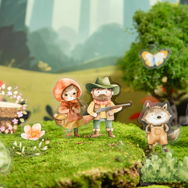 Stickers The Story of Little Red Riding Hood PET Material