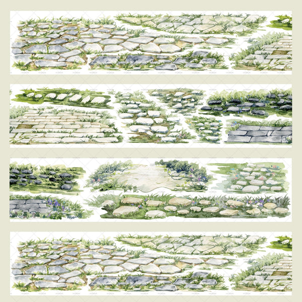 Stone Path PET Tape Scenery Journal Decor