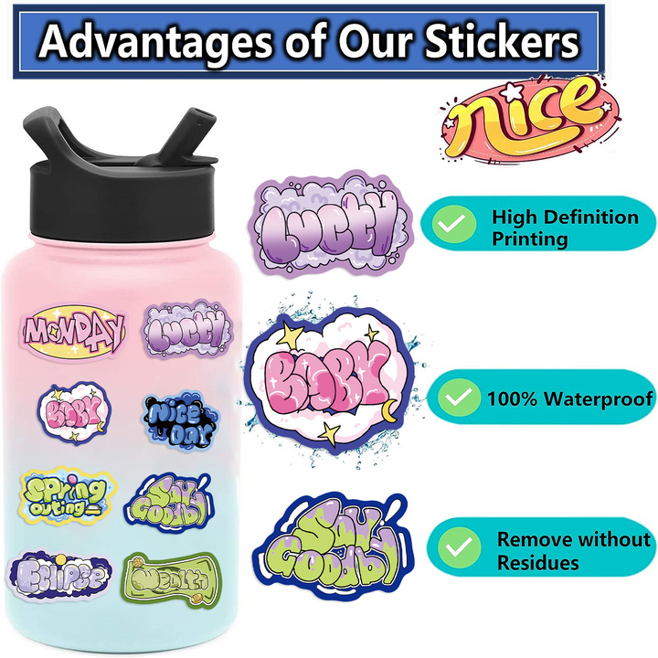 Street Graffiti Waterproof Stickers Travel Diary Essential