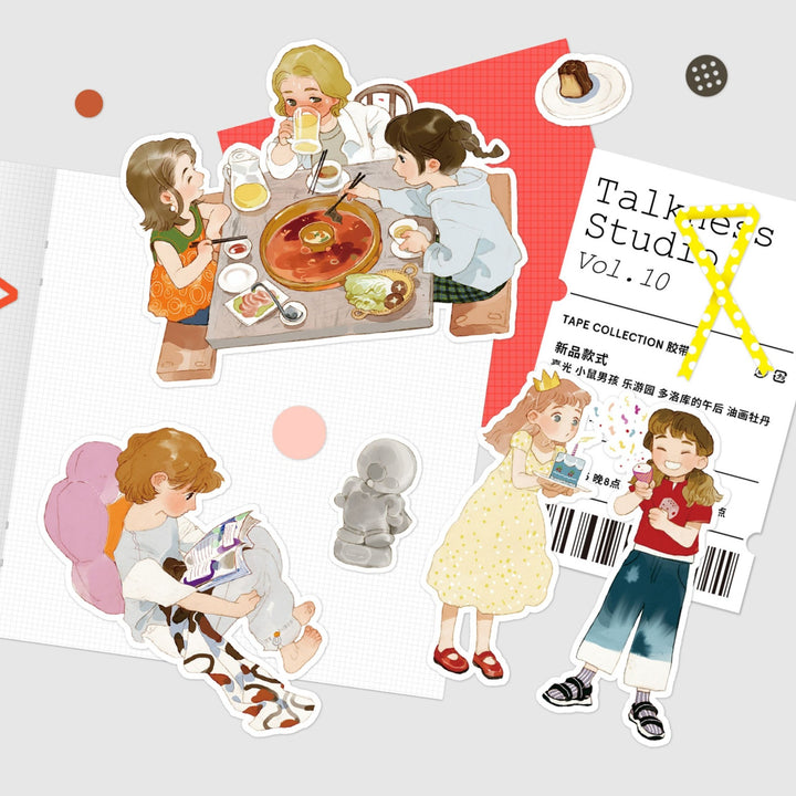 Subtle Glow PET Character Stickers with Cute Fantasy Style