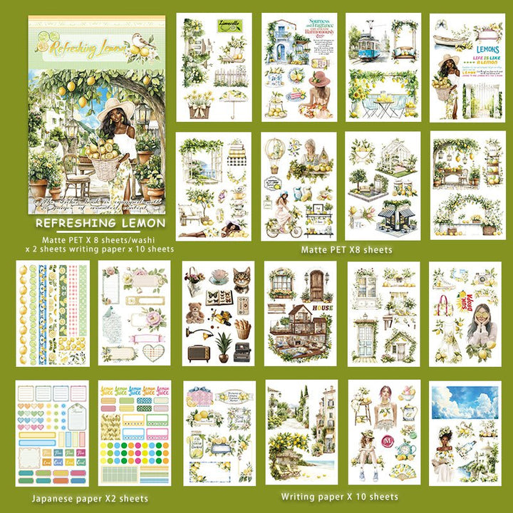 Summer Sticker Book Lemon Season journaling washi set