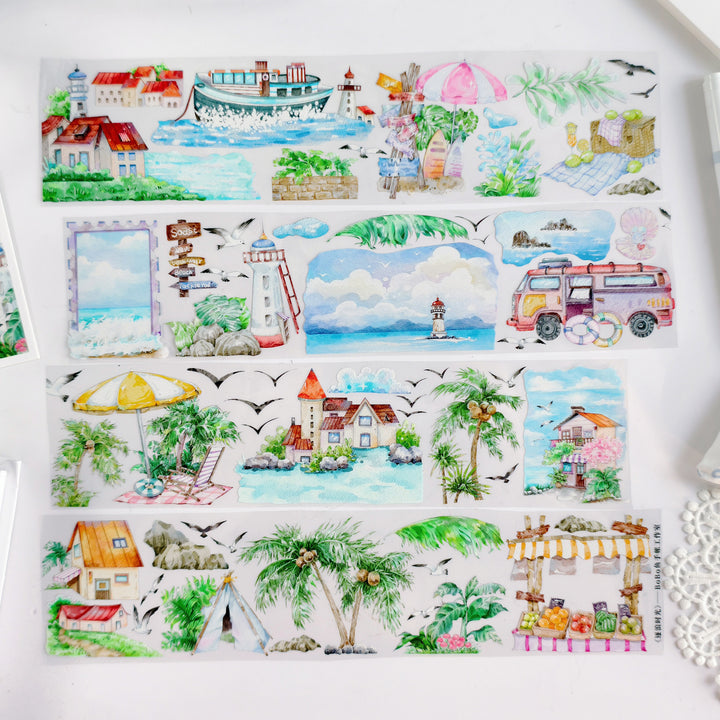 Surfing Time PET Tape Ocean Theme Beach Pattern