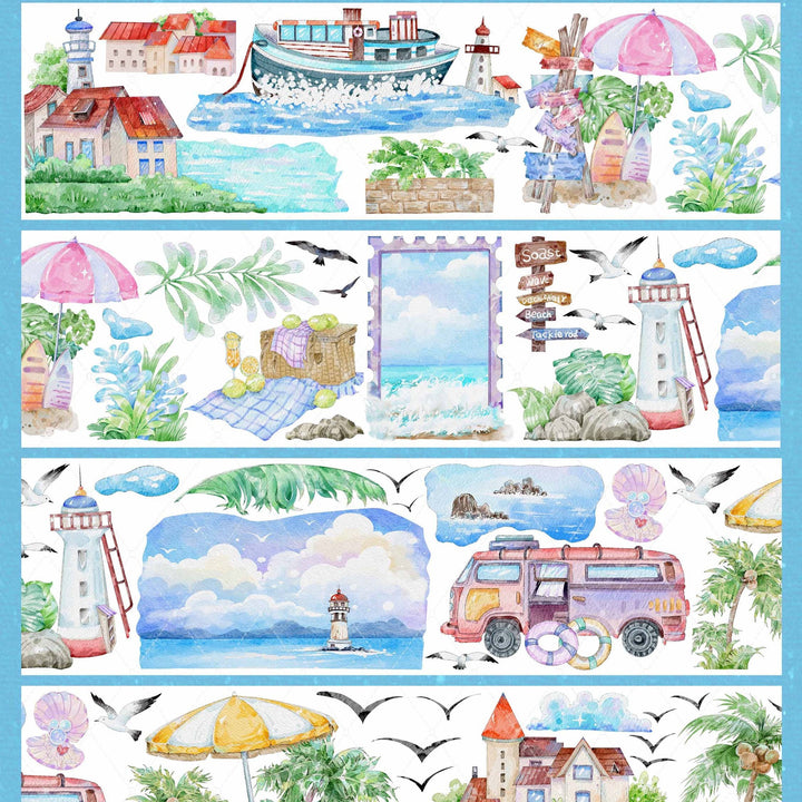 Surfing Time PET Tape Ocean Theme Planner Style