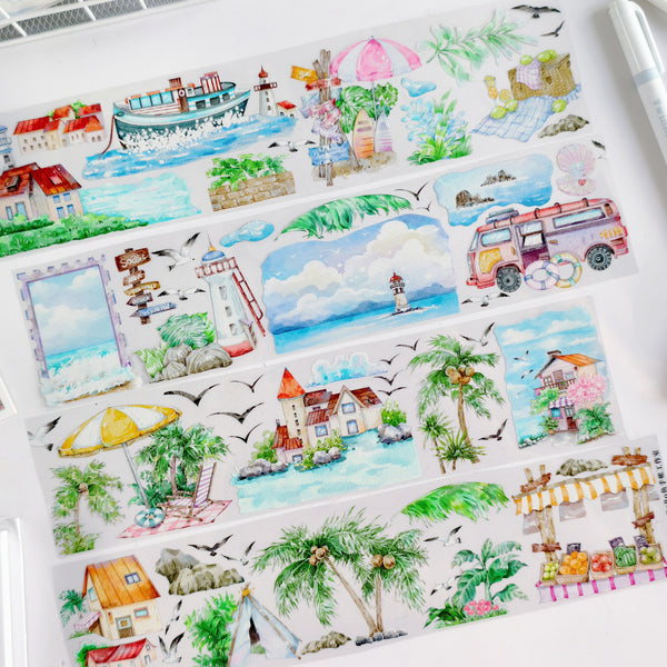 Surfing Time PET Tape Ocean Theme Travel Design