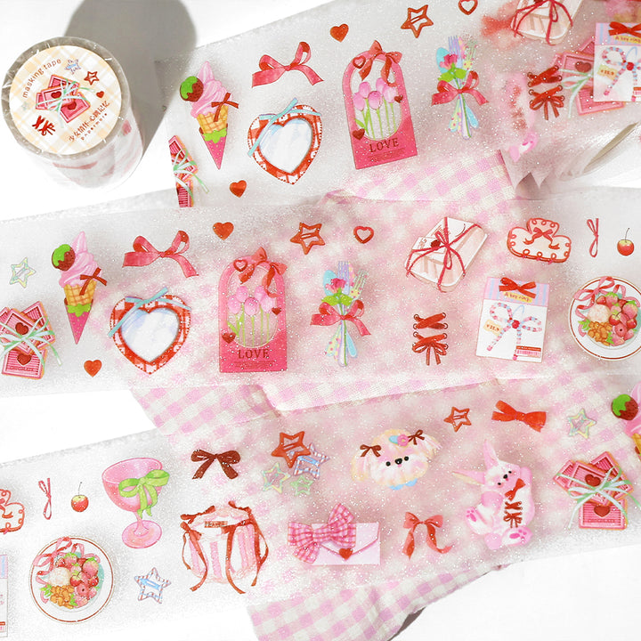 Sweet Cute Birthday Festival Glitter Sand PET Tapes