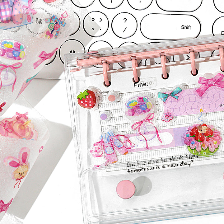 Sweet Cute Glitter Sand Die-cut Tapes PET Tapes Fashion Look