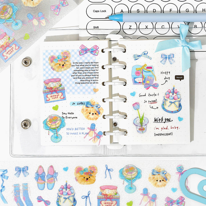 Sweet Cute Glitter Sand Die-cut Tapes PET Tapes Sweet Cute Design