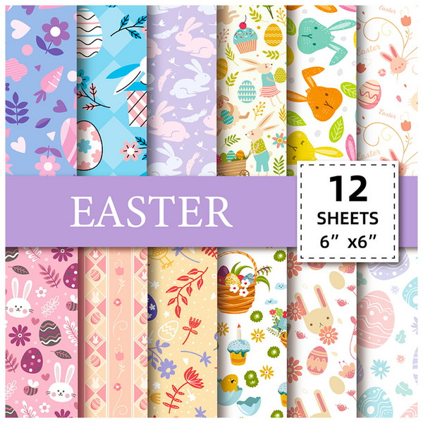 Sweet Easter Craft Paper for DIY Journaling Projects with Animal and Easter Elements
