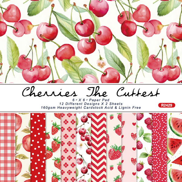 Sweet Scrapbook Paper Cherries The Cutest Background Set