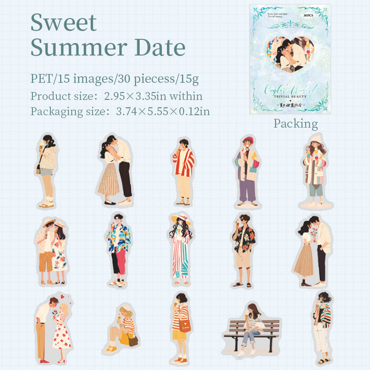 Beach Date Couple Planner Stickers