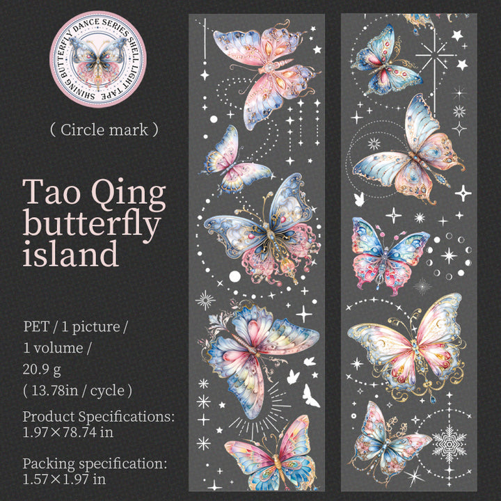 Tao Qing Butterfly Washi Tape - Shell Polishing for DIY Projects