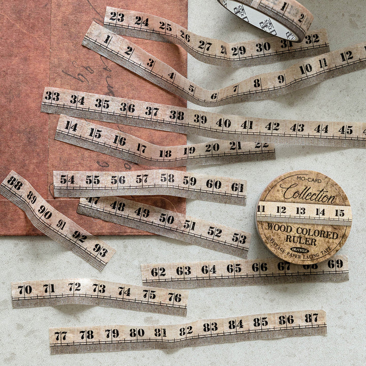 Tape Measure Collection Retro Washi Tape for Artistic Journaling