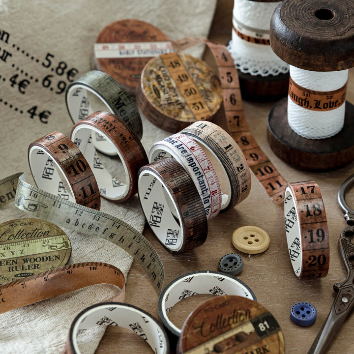 Tape Measure Collection Retro Washi Tape for Personal Journals