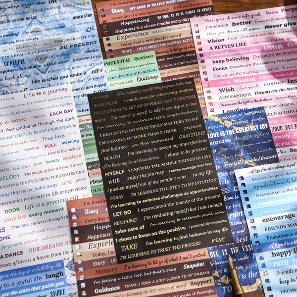 Text Art Series Quote Stickers For Aesthetic Journals
