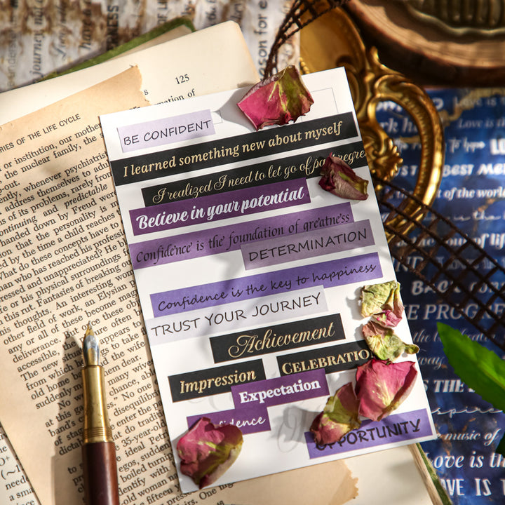 Text Art Stickers Book Inspirational Phrase Stylish Quote Layout