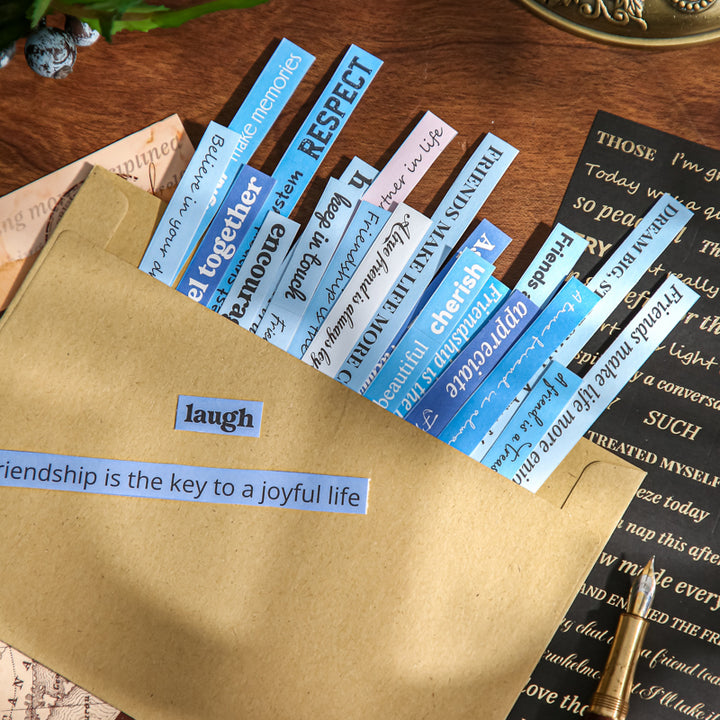 Text Art Stickers Book Inspirational Phrase Transparent Journaling