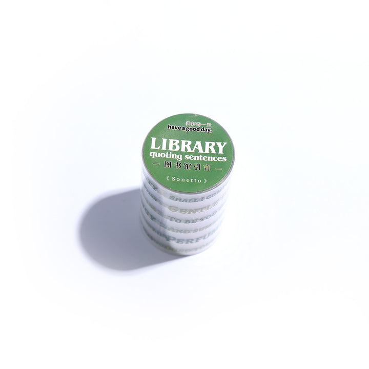Text PET Tape Library Introduction Book Theme Sticker Tape