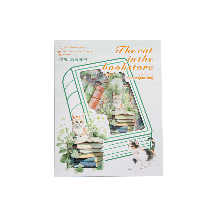 The Cat in the Bookstore PET Stickers Scrapbooking Supplies