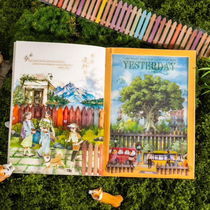 The Fence in the Sun Decoration Tape Pastoral Time