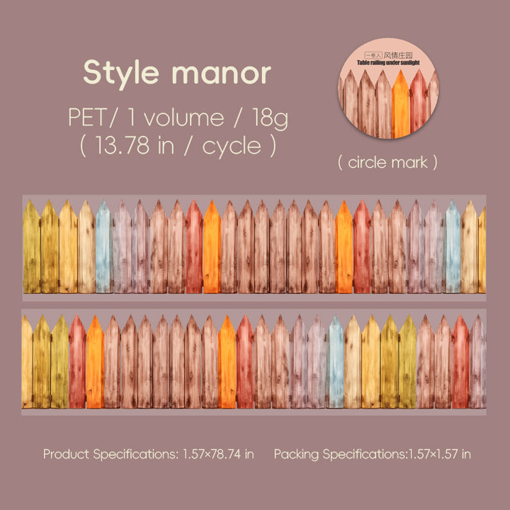 The Fence in the Sun Style Manor PET Tape Elegant Decoration