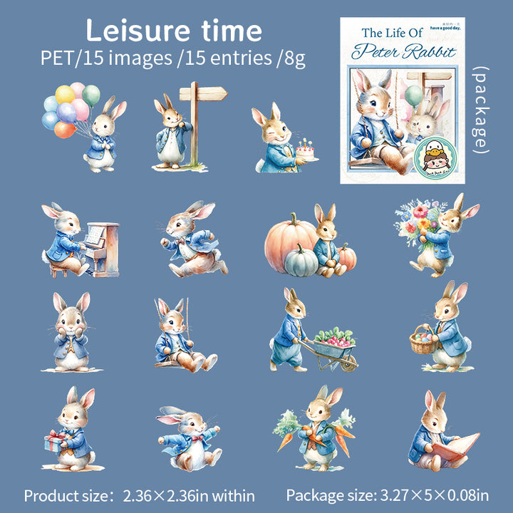The Life of Peter Rabbit Easter Stickers Retro Design for Craft Projects