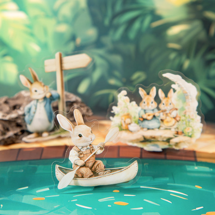 The Life of Peter Rabbit Easter Stickers Retro Style for Decoration