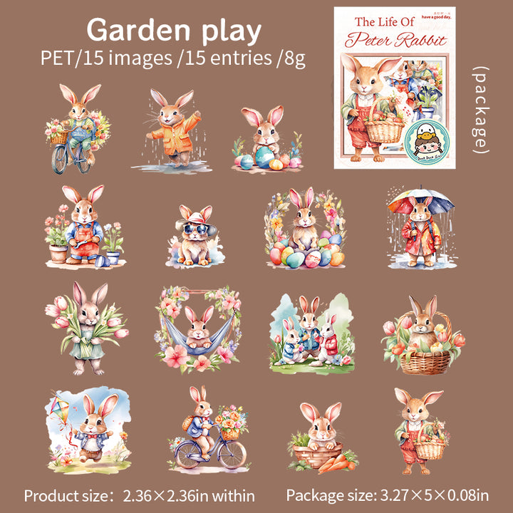 The Life of Peter Rabbit Easter Stickers Vintage Animals for Scrapbook
