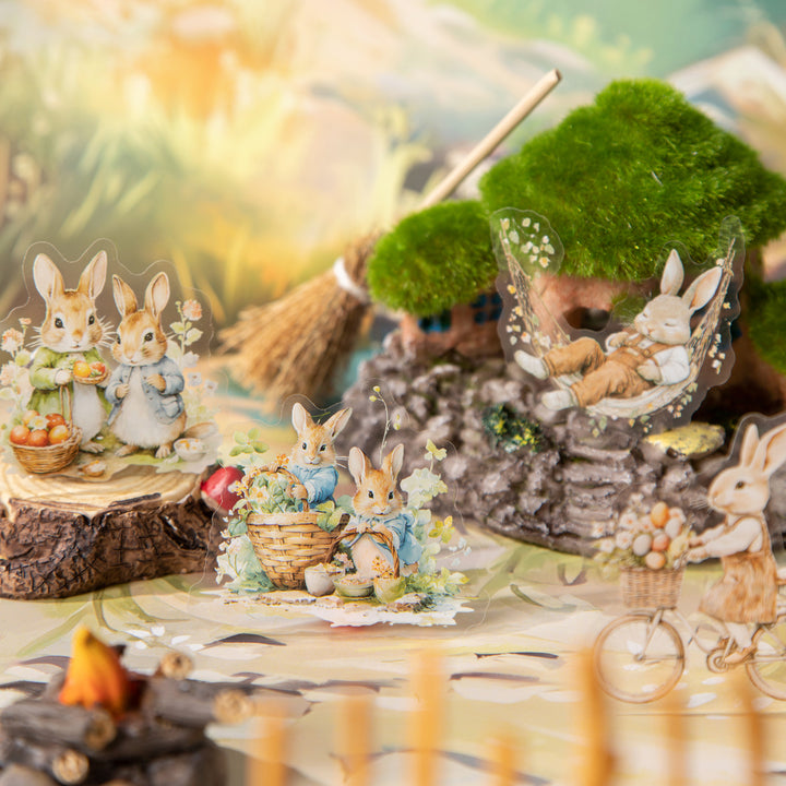 The Life of Peter Rabbit Vintage Stickers Easter Theme for DIY Scrapbook