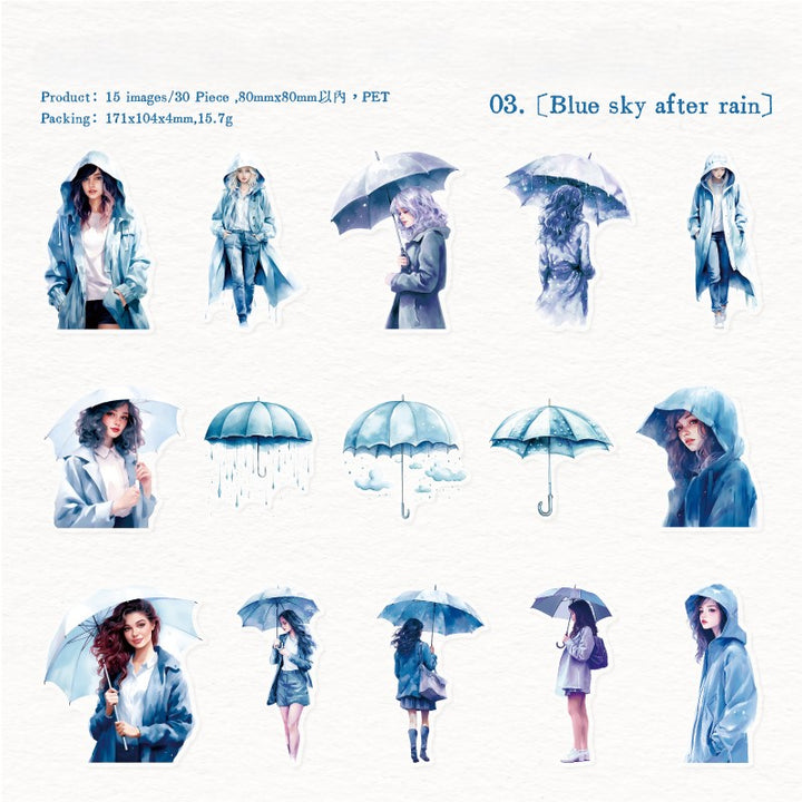 The Misty Rain is Long Blue Sky After Rain Stickers