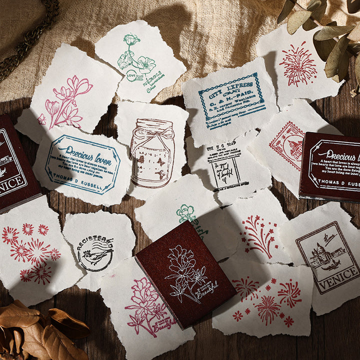 The Seal of Elegance Text and Floral Stamps for Daily Use