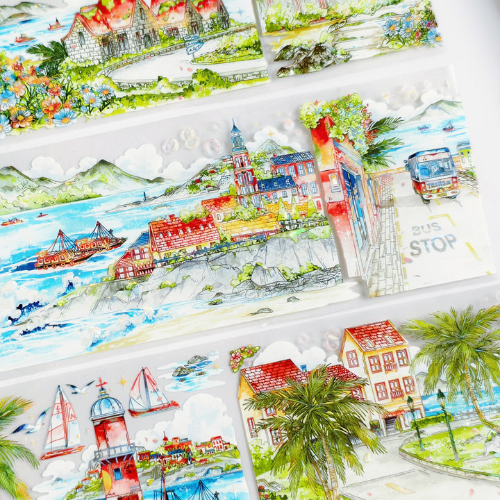 Tide Dock Daily Life Ocean PET Tape Mobile Case Decor