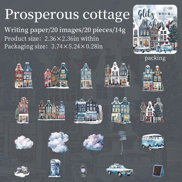 Time Cabin Prosperous Cottage Stickers Townscape