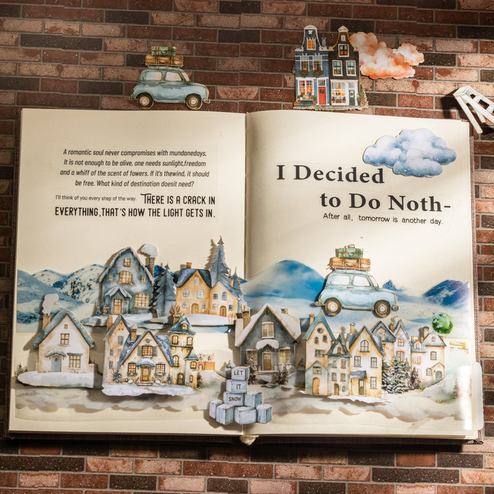 Time Cabin Scene Decoration Stickers Seasonal Landscape Scrapbooking
