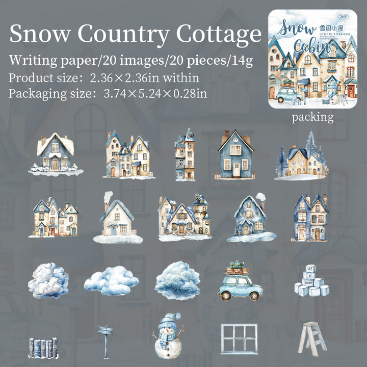 Time Cabin Snow Country Cottage Stickers Winter Theme