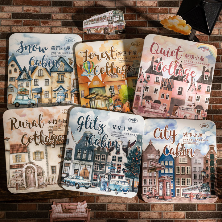 Time Cabin Writing Paper Stickers Vintage House Scene Decoration