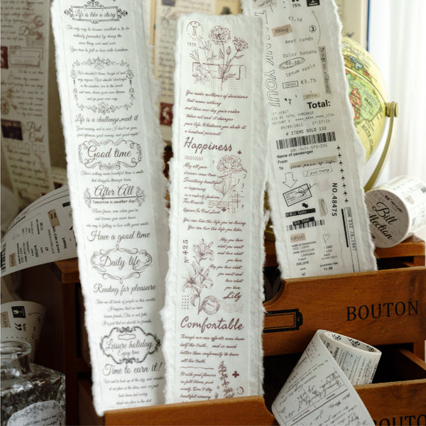 Time Ode Series Light Vintage Scrapbooking Decor Washi Tape