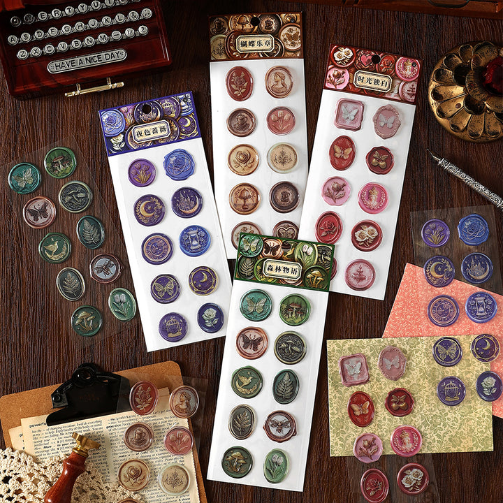 Time Soliloquy Wax Stickers Retro Aesthetic Design