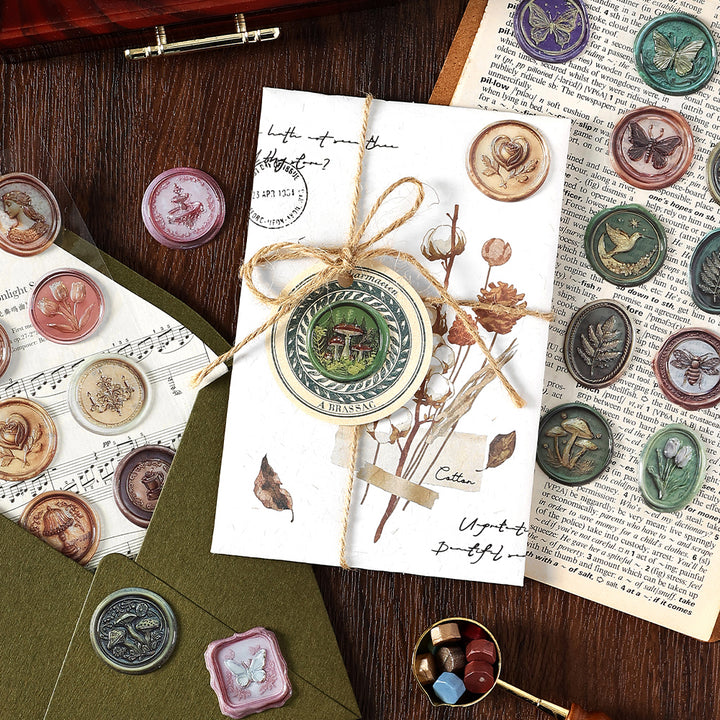 Time Soliloquy Wax Stickers Romantic Journal Supplies