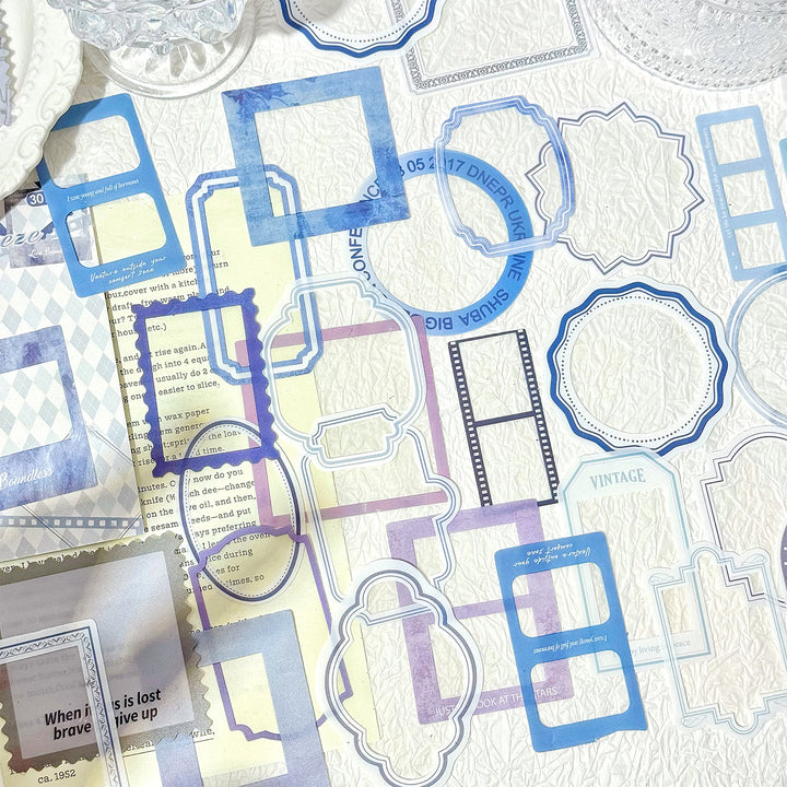 Time Trace Aesthetic PET Stickers for Artistic Expression