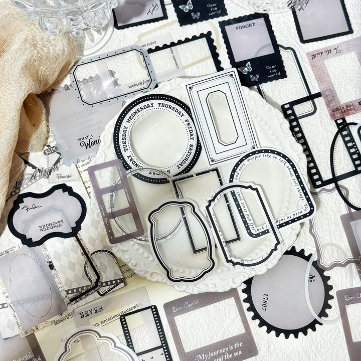 Time Trace PET Border Stickers for Planner Lovers
